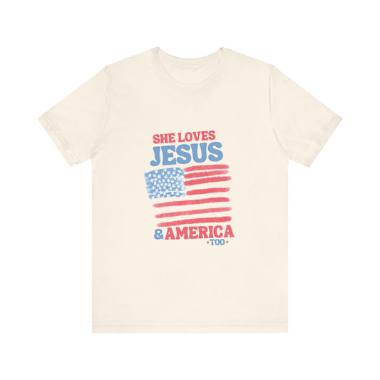 Loves Jesus and America Too - Tee